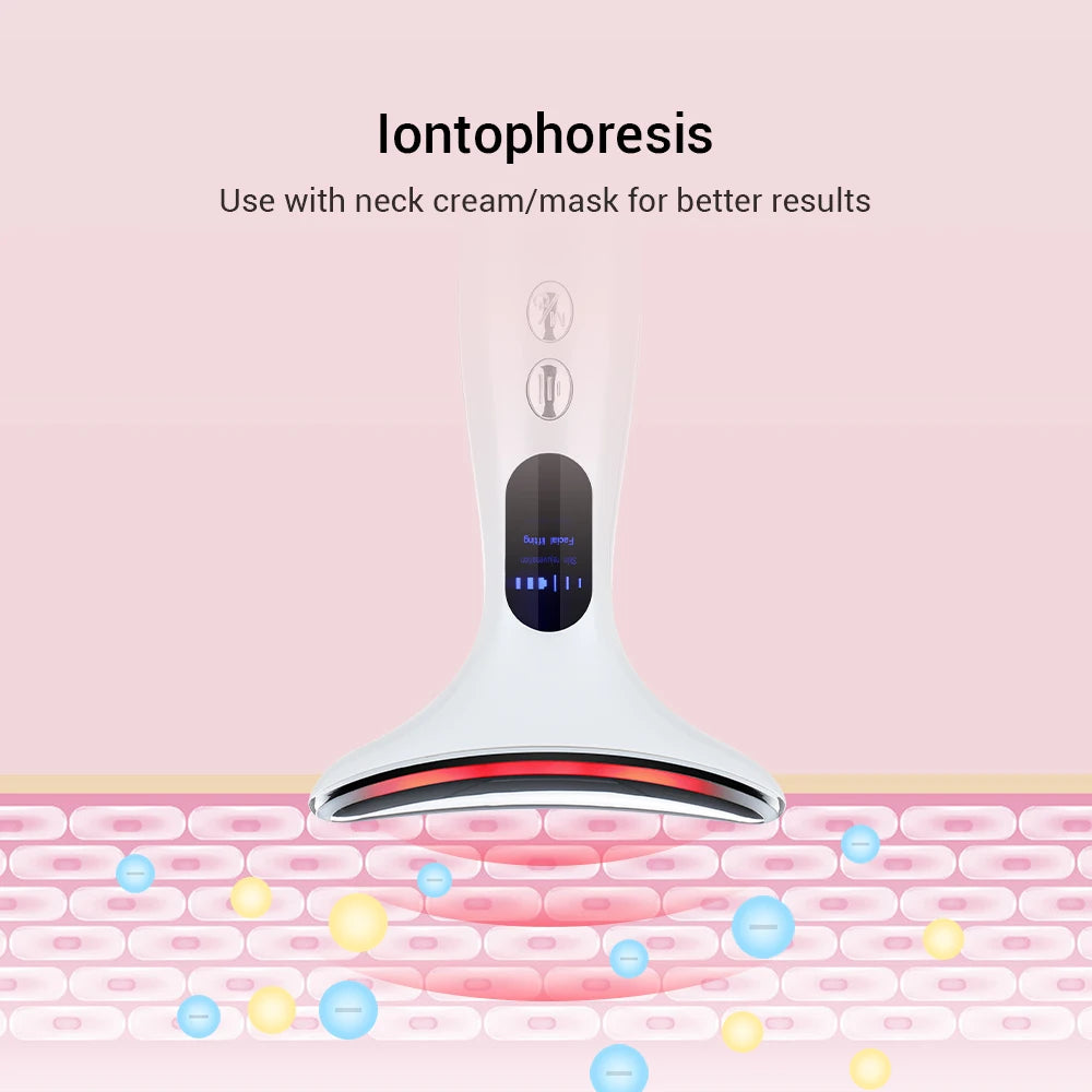 EMS Facial Lifting-Neck Face Beauty Device 3 Colors Led Photon Therapy Anti Wrinkle Double Chin Remover Skin Care Tools