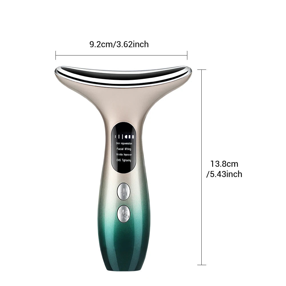 EMS Facial Lifting-Neck Face Beauty Device 3 Colors Led Photon Therapy Anti Wrinkle Double Chin Remover Skin Care Tools