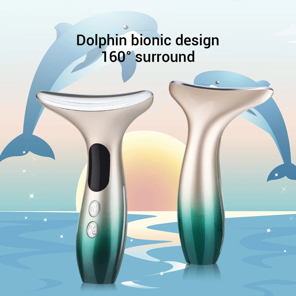EMS Facial Lifting-Neck Face Beauty Device 3 Colors Led Photon Therapy Anti Wrinkle Double Chin Remover Skin Care Tools